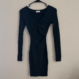 dark green cutout dress
